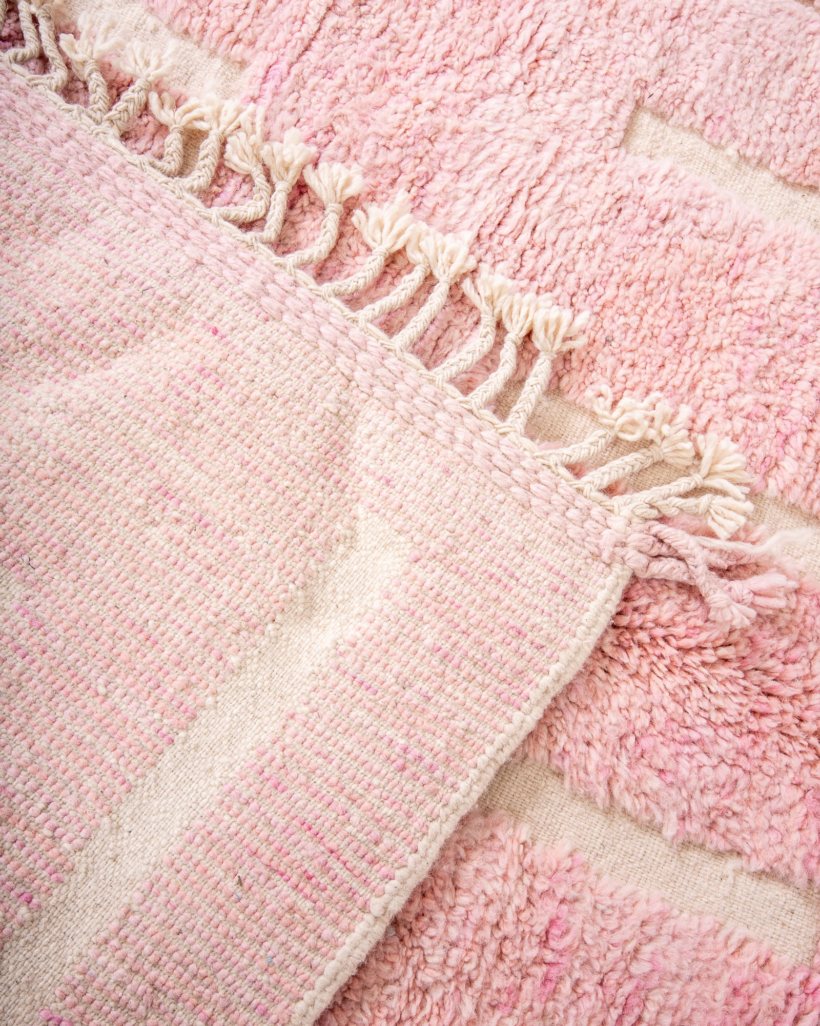 Modern, designer, handcrafted Berber rug from Morocco. Beniourain carpet with beautiful colours and patterns and fluffy wool texture.